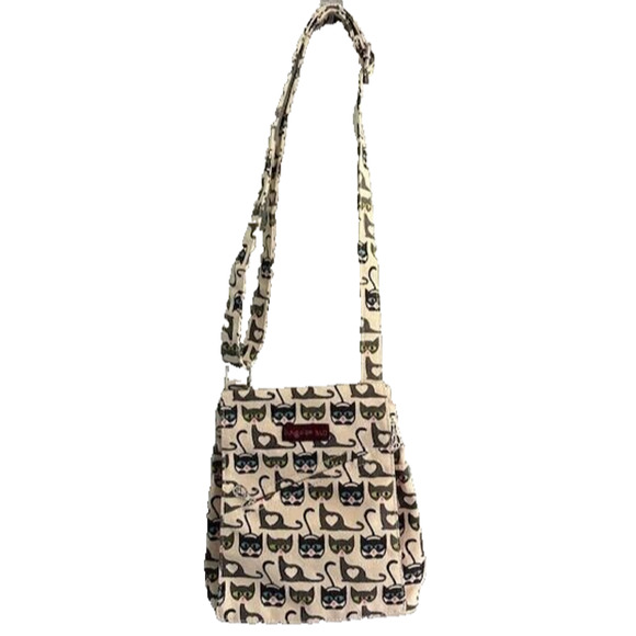 Bungalow 360 Cat Pattern Crossbody Bag - Cream and Black - Picture 2 of 15